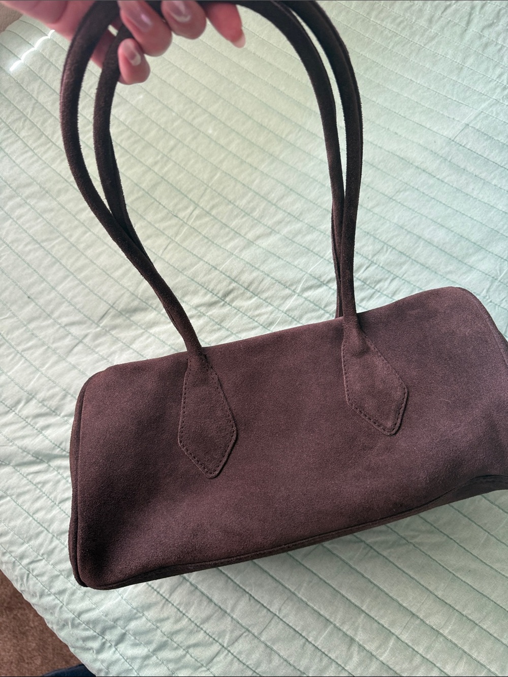 Free People Suede Shoulder Bag in Deep Brown